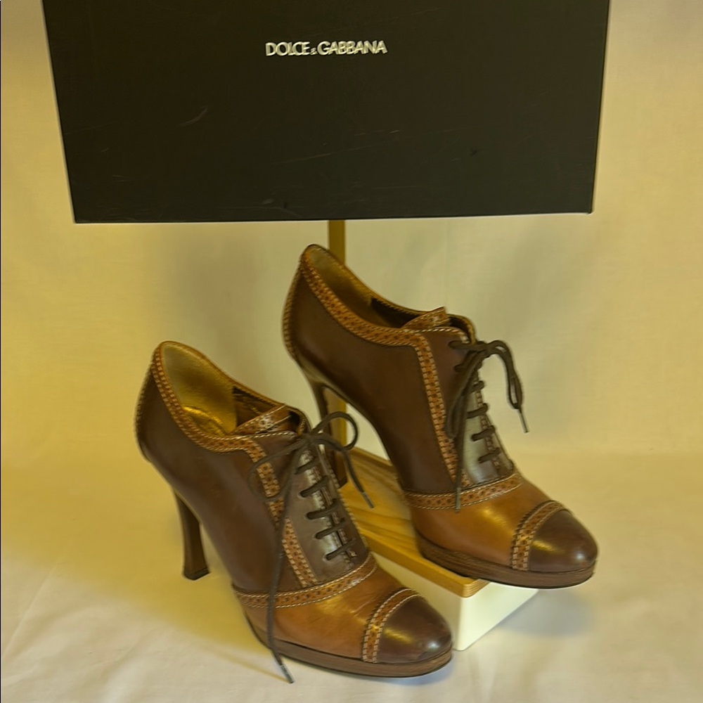 Dolce & Gabbana Lace-Up Brogue Booties